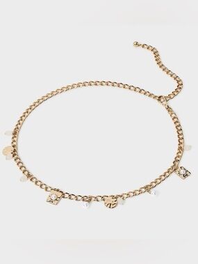 A New Day Chain Charm Belt Gold Tone Clasp Close Size XL/XXL